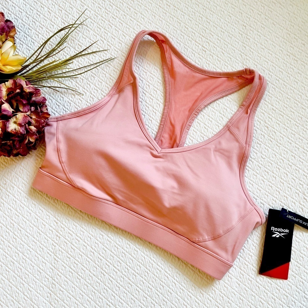 NWT Reebok Zephyr Match Bra Medium Support Large T-Back Mesh Yoga